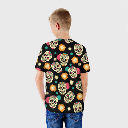 Детская футболка 3D с принтом День мертвецов, вид сзади #2