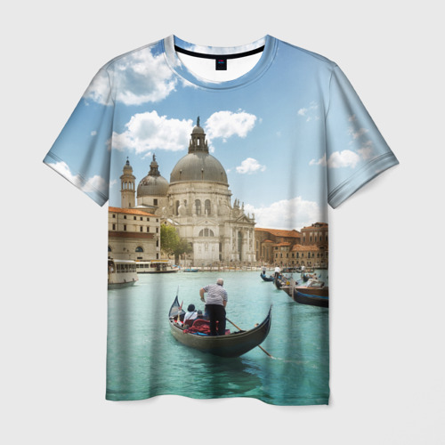 Мужская футболка 3D с принтом Венеция, вид спереди #2