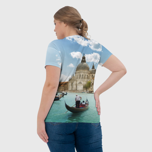 Женская футболка 3D с принтом Венеция, вид сзади #2