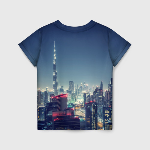 Детская 3D футболка с принтом Дубай, вид сзади #1
