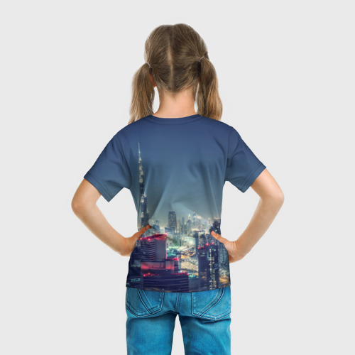 Детская футболка 3D с принтом Дубай, вид сзади #2