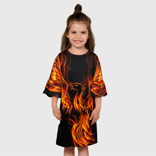 Детское платье 3D с принтом Феникс, вид сбоку #3