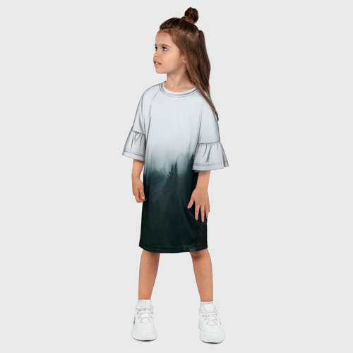 Детское платье 3D с принтом Лес, фото на моделе #1
