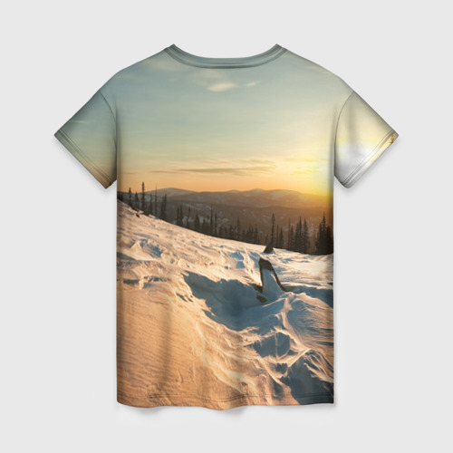 Женская 3D футболка с принтом Сибирь, вид сзади #1