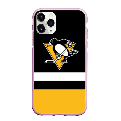 Чехол для iPhone 11 Pro Max матовый с принтом Pittsburg Penguins форма, вид спереди #2