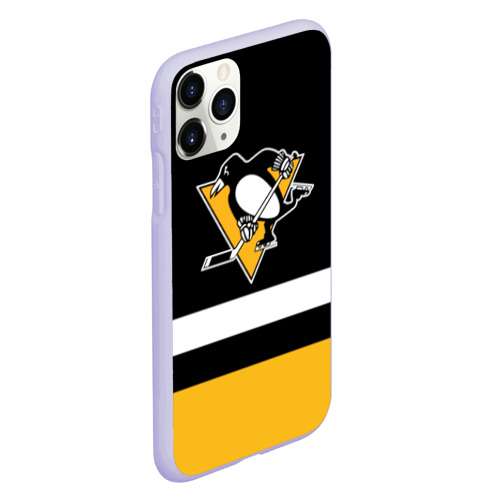 Чехол для iPhone 11 Pro матовый с принтом Pittsburg Penguins форма, вид сбоку #3