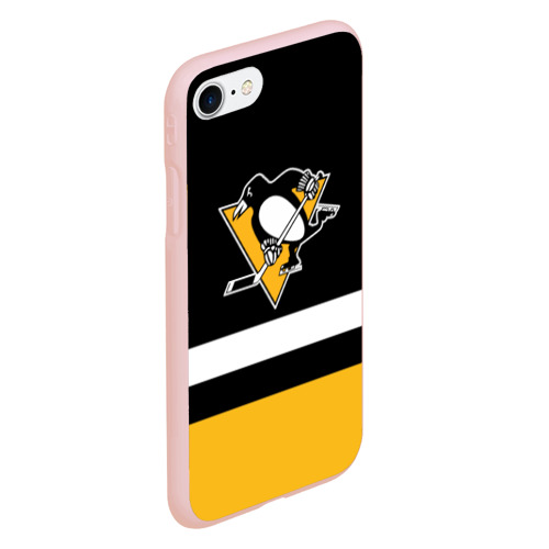 Чехол для iPhone 7/8 матовый с принтом Pittsburg Penguins форма, вид сбоку #3