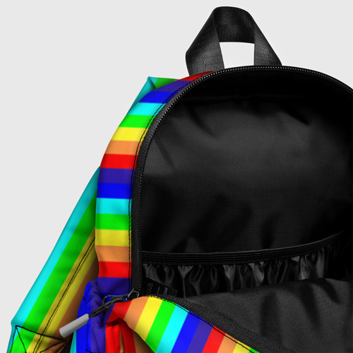 Детский рюкзак 3D с принтом Радуга вертикальные полосы, фото #4