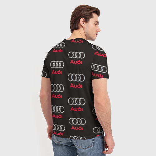Мужская футболка 3D с принтом Audi, вид сзади #2
