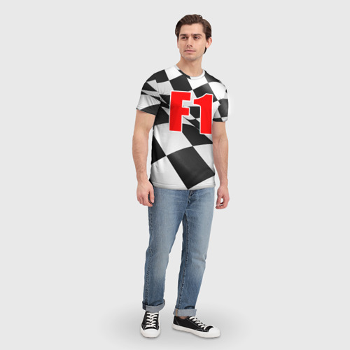 Мужская футболка 3D с принтом Формула 1, вид сбоку #3
