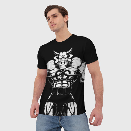 Мужская 3D футболка с принтом Strongman, фото на моделе #1