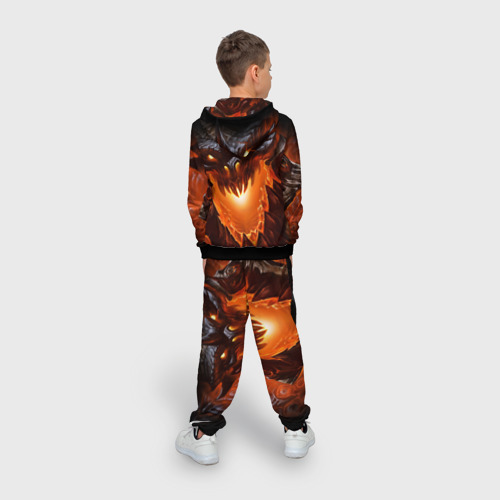 Детский 3D костюм с принтом Огнедышащий дракон, вид сзади #2