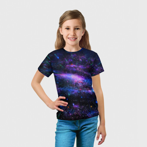 Детская футболка 3D с принтом Вселенная, вид сбоку #3