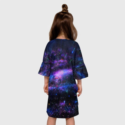 Детское платье 3D с принтом Вселенная, вид сзади #2