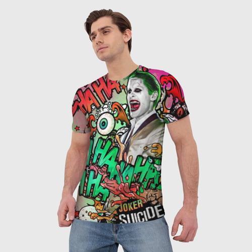 Мужская 3D футболка с принтом Отряд самоубийц | Смех Джокера, фото на моделе #1