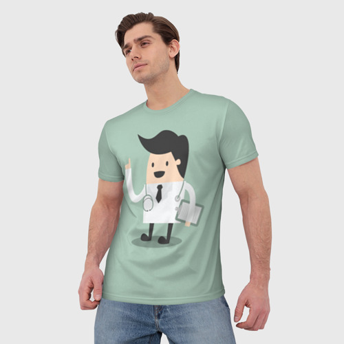 Мужская футболка 3D с принтом Доктор, фото на моделе #1