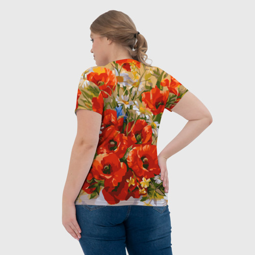 Женская футболка 3D с принтом Маки, вид сзади #2