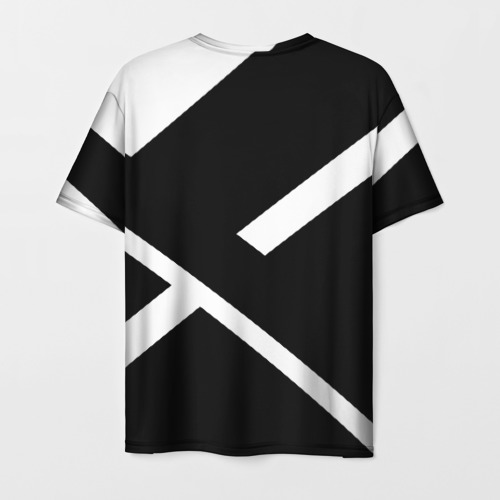 Мужская футболка 3D с принтом Black and White, вид сзади #1