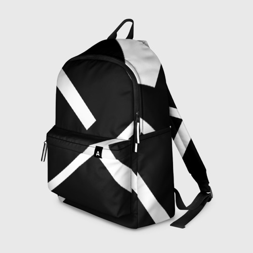 Рюкзак 3D с принтом Black and White, вид спереди #2