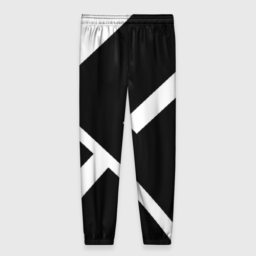 Женские брюки 3D с принтом Black and White, вид сзади #1