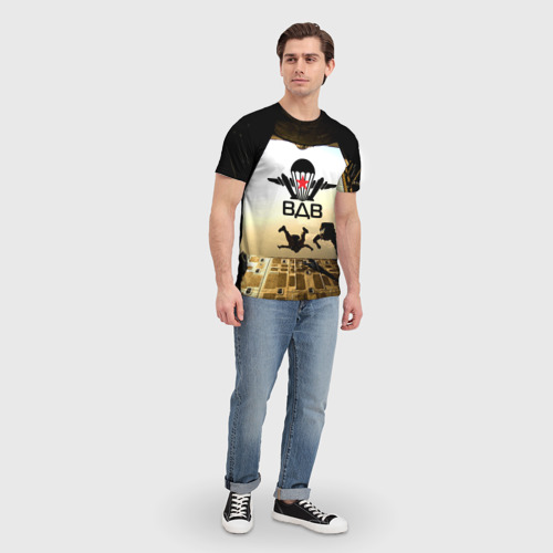 Мужская футболка 3D с принтом ВДВ, вид сбоку #3
