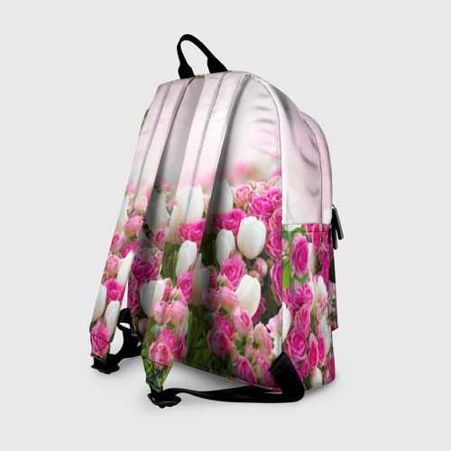 Рюкзак 3D с принтом Нежные розы, вид сзади #1