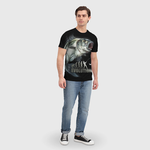 Мужская 3D футболка с принтом Эволюция, вид сбоку #3