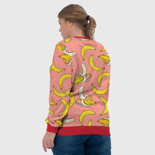 Женский свитшот 3D с принтом Банан 1, вид сзади #2