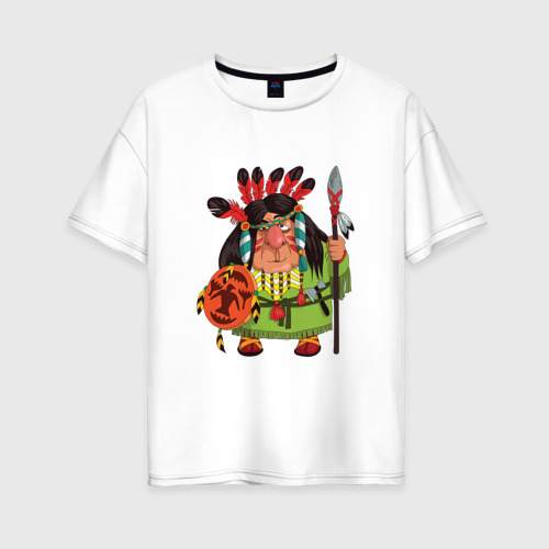Женская футболка oversize с принтом Забавные Индейцы 8, вид спереди #2