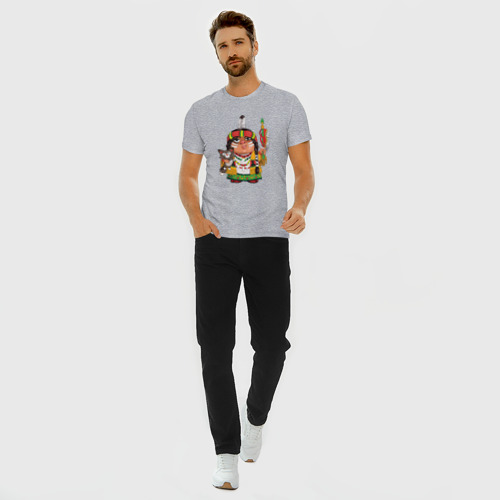 Мужская футболка хлопок Slim с принтом Забавные Индейцы 9, вид сбоку #3