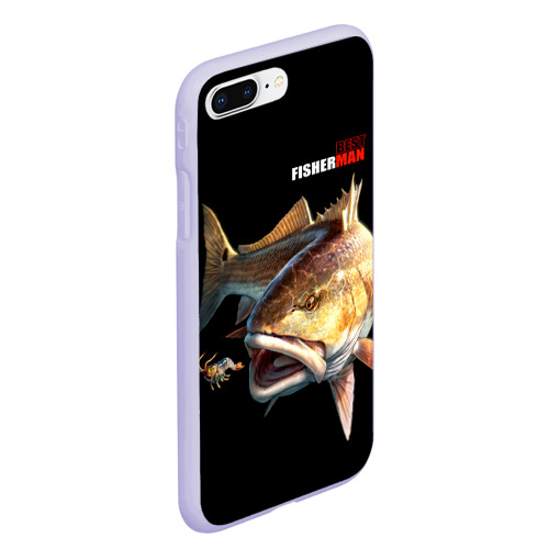 Чехол для iPhone 7Plus/8 Plus матовый с принтом Лучший рыбак, вид сбоку #3
