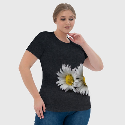 Женская футболка 3D с принтом Ромашки, фото #4