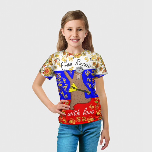 Детская футболка 3D с принтом From Russia with love, вид сбоку #3
