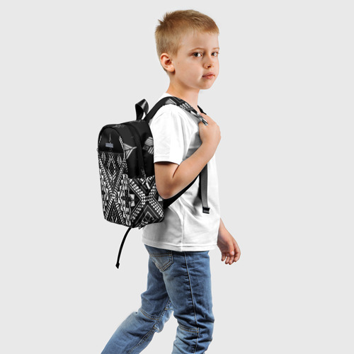 Детский рюкзак 3D с принтом Индейские мотивы, вид сзади #1
