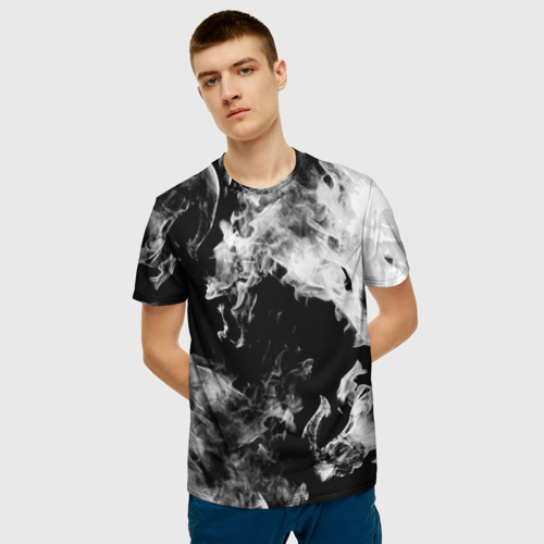 Мужская 3D футболка с принтом Дым, фото на моделе #1