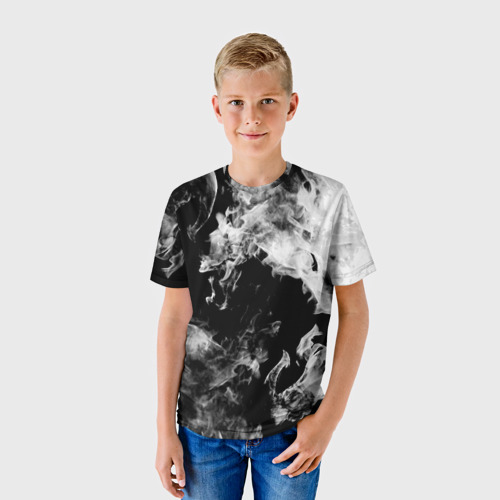 Детская футболка 3D с принтом Дым, фото на моделе #1