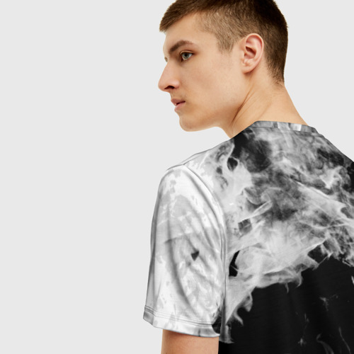 Мужская 3D футболка с принтом Дым, вид сзади #2