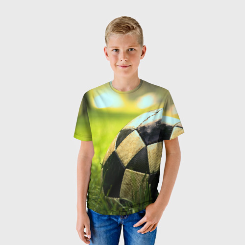 Детская 3D футболка с принтом Футбол, фото на моделе #1