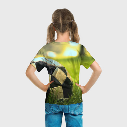 Детская 3D футболка с принтом Футбол, вид сзади #2