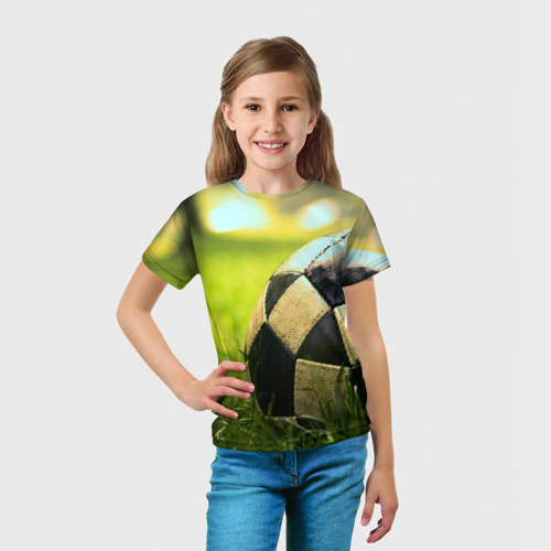 Детская 3D футболка с принтом Футбол, вид сбоку #3