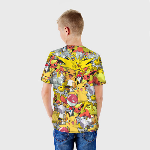 Детская футболка 3D с принтом Pokemon 5, вид сзади #2
