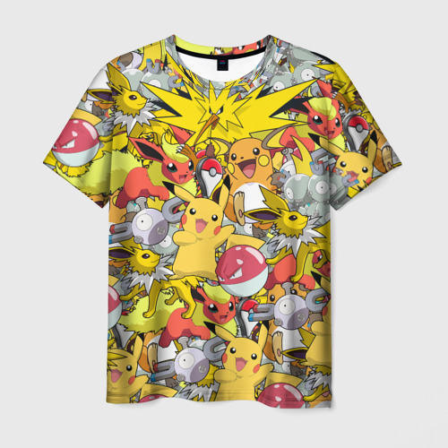 Мужская футболка 3D с принтом Pokemon 5, вид спереди #2