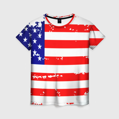 Женская футболка 3D с принтом Америка, вид спереди #2