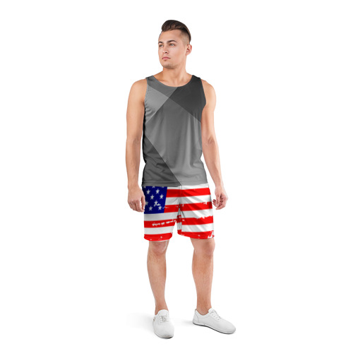 Мужские шорты 3D спортивные с принтом Америка, вид сбоку #3