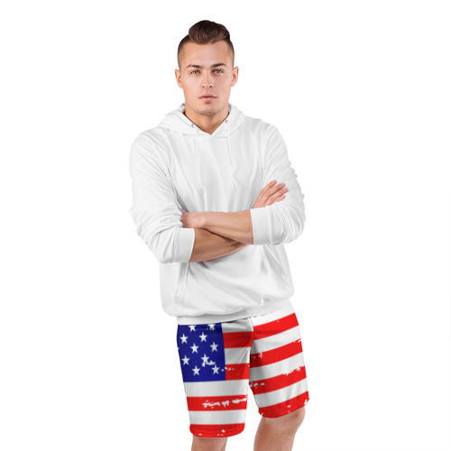 Мужские шорты 3D спортивные с принтом Америка, фото #4