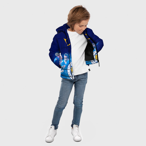 Зимняя куртка для мальчиков 3D с принтом FC Leicester Vardi, вид сбоку #3