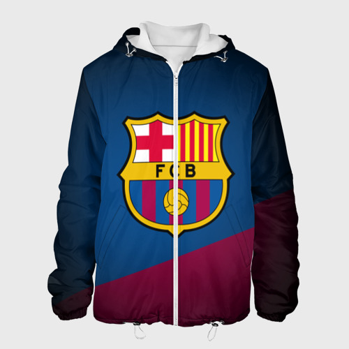 Мужская куртка 3D с принтом ФК Барселона, вид спереди #2