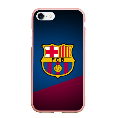 Чехол для iPhone 7/8 матовый с принтом ФК Барселона, вид спереди #2
