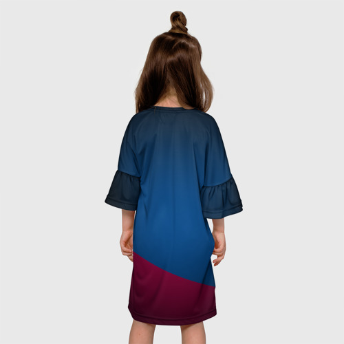 Детское платье 3D с принтом ФК Барселона, вид сзади #2