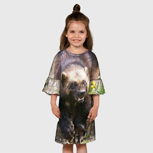 Детское платье 3D с принтом Росомаха, вид сбоку #3